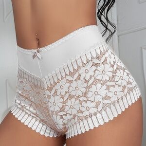 3/$15 New White Floral Lace Sexy Panties Underwear Stretch Shorts Cheeky Women